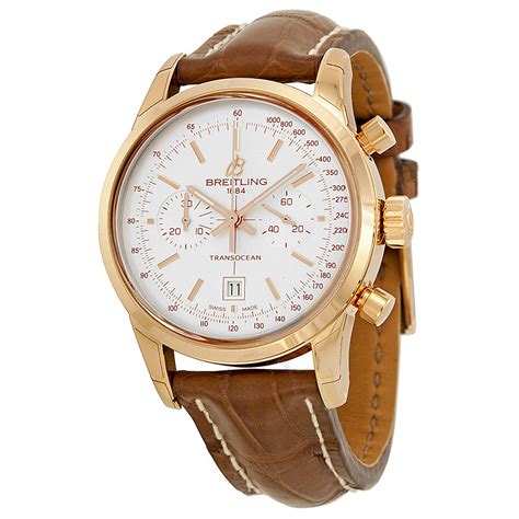 breitling transocean men's 18kt rose gold chronograph watch|Breitling Transocean Rose gold .